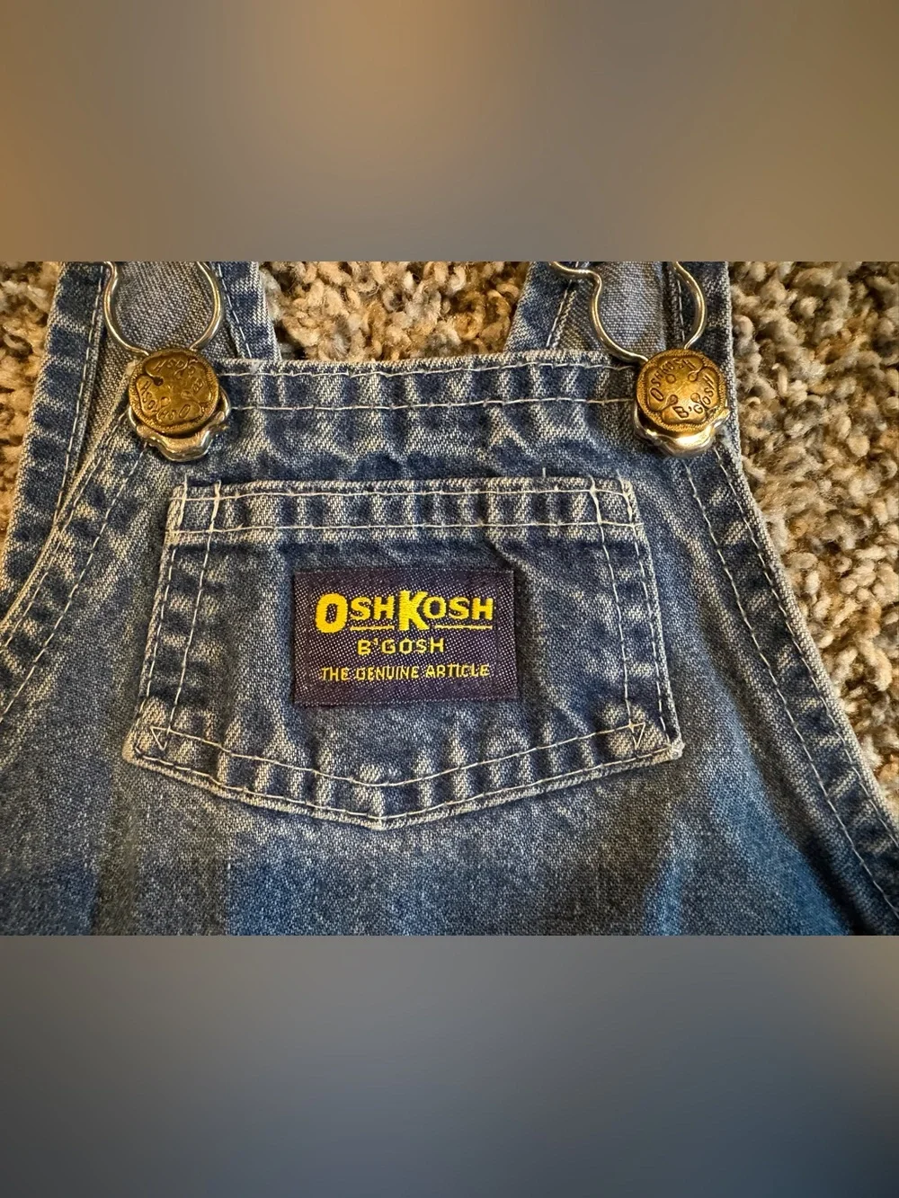 Oshkosh B’Gosh 18 Month Classic Denim Overalls 100% Cotton